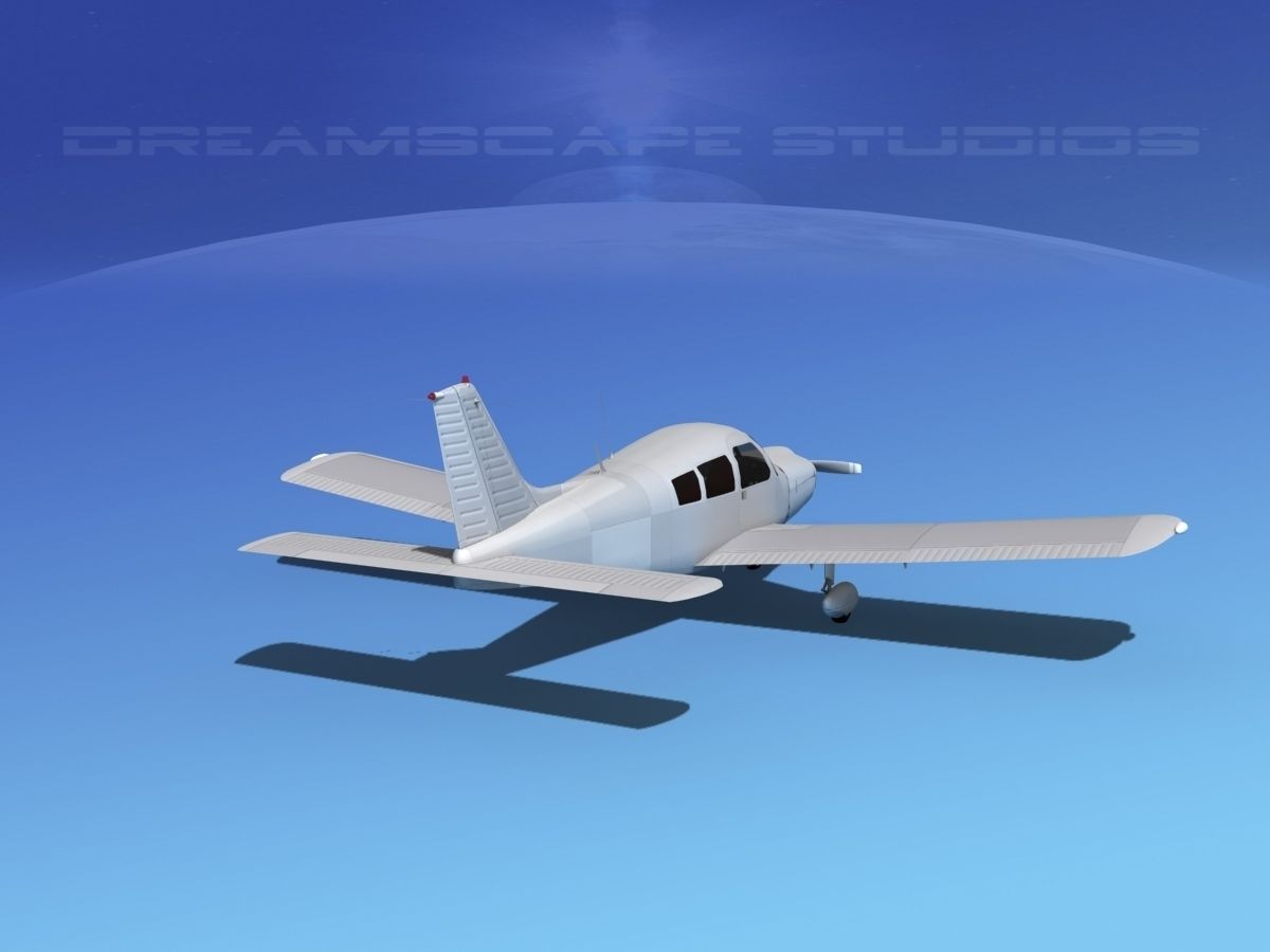 Piper PA-28-235 Cherokee Bare Metal 3D model_5
