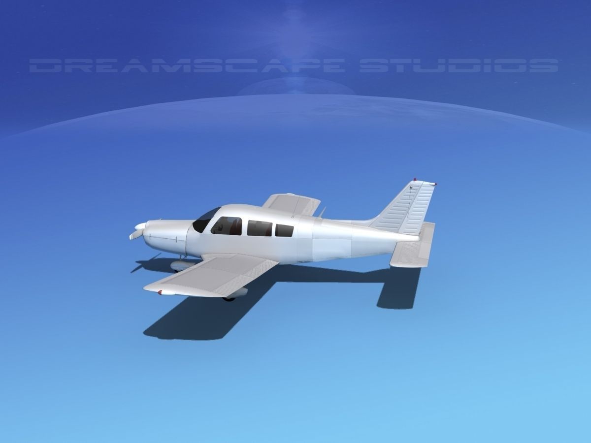 Piper PA-28-235 Cherokee Bare Metal 3D model_8