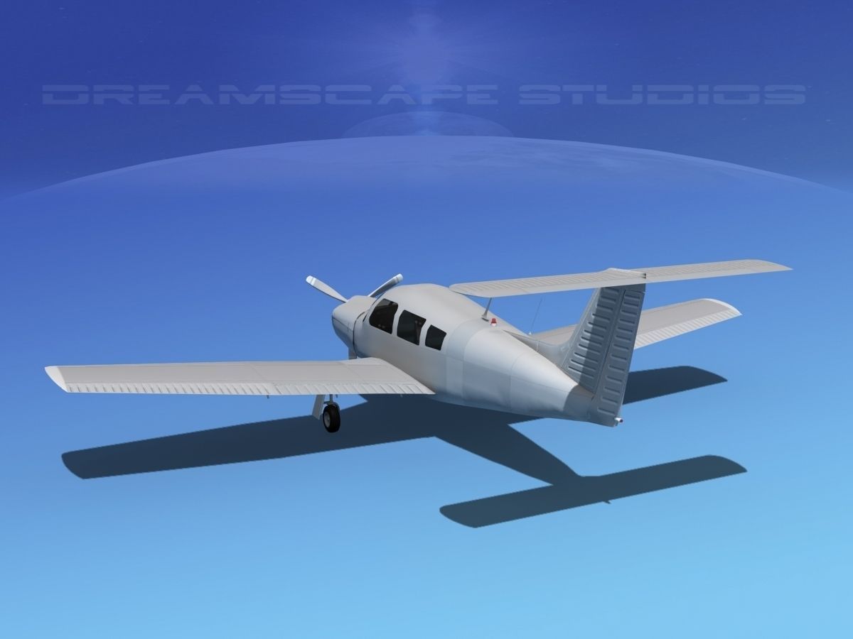 Piper PA-28R-201 Arrow III Bare Metal 3D model_7