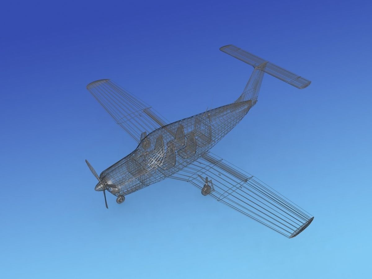 Piper PA-28R-201 Arrow III Bare Metal 3D model_11