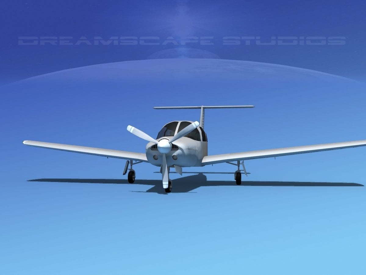 Piper PA-28R-201 Arrow III Bare Metal 3D model_1