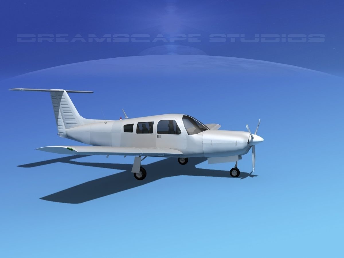 Piper PA-28R-201 Arrow III Bare Metal 3D model_3