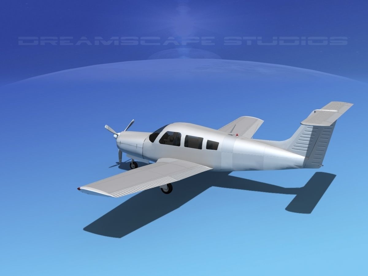 Piper PA-28R-201 Arrow III Bare Metal 3D model_8
