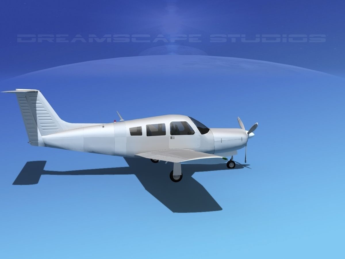 Piper PA-28R-201 Arrow III Bare Metal 3D model_4