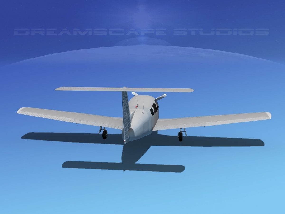 Piper PA-28R-201 Arrow III Bare Metal 3D model_6