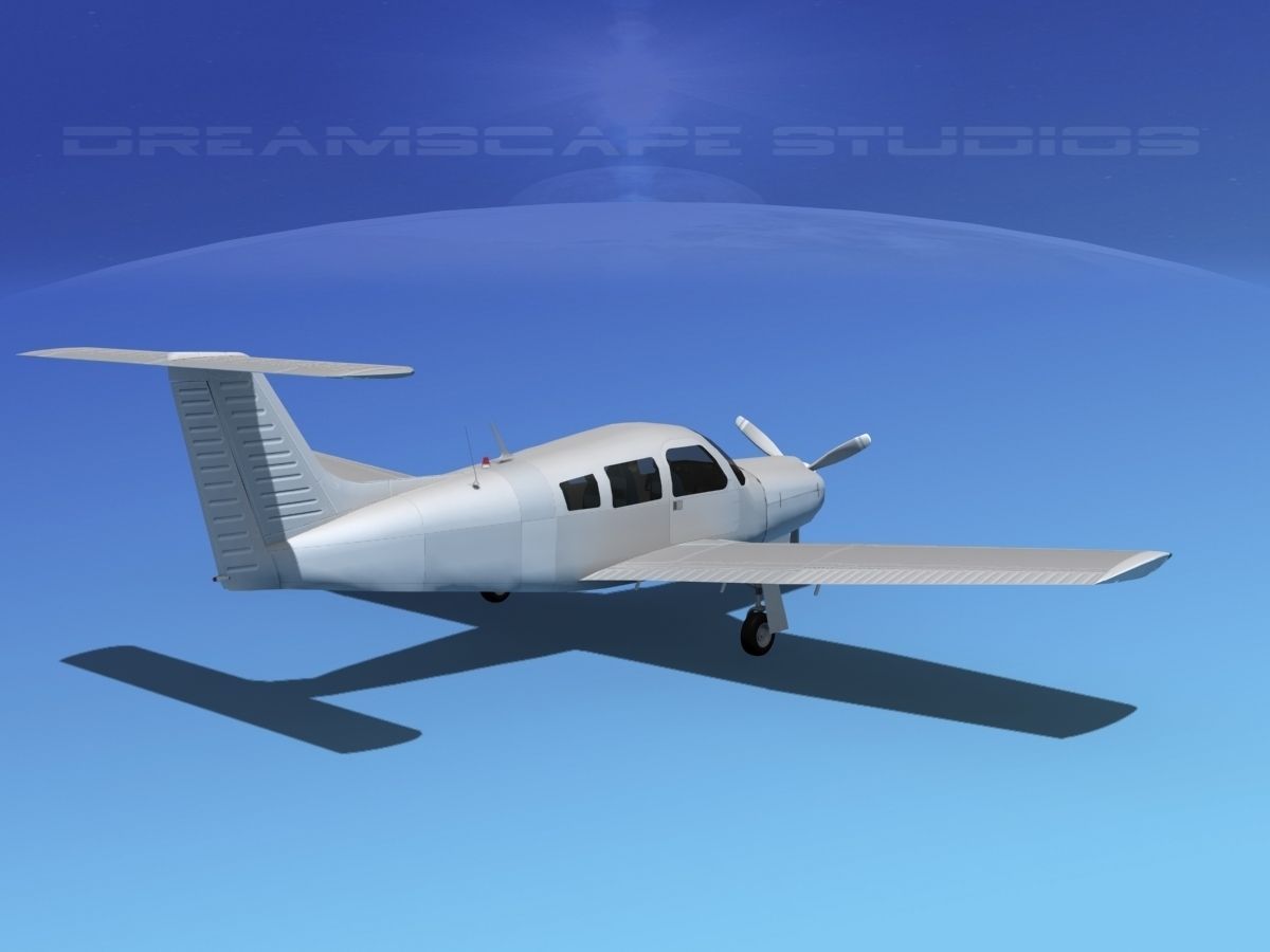 Piper PA-28R-201 Arrow III Bare Metal 3D model_5