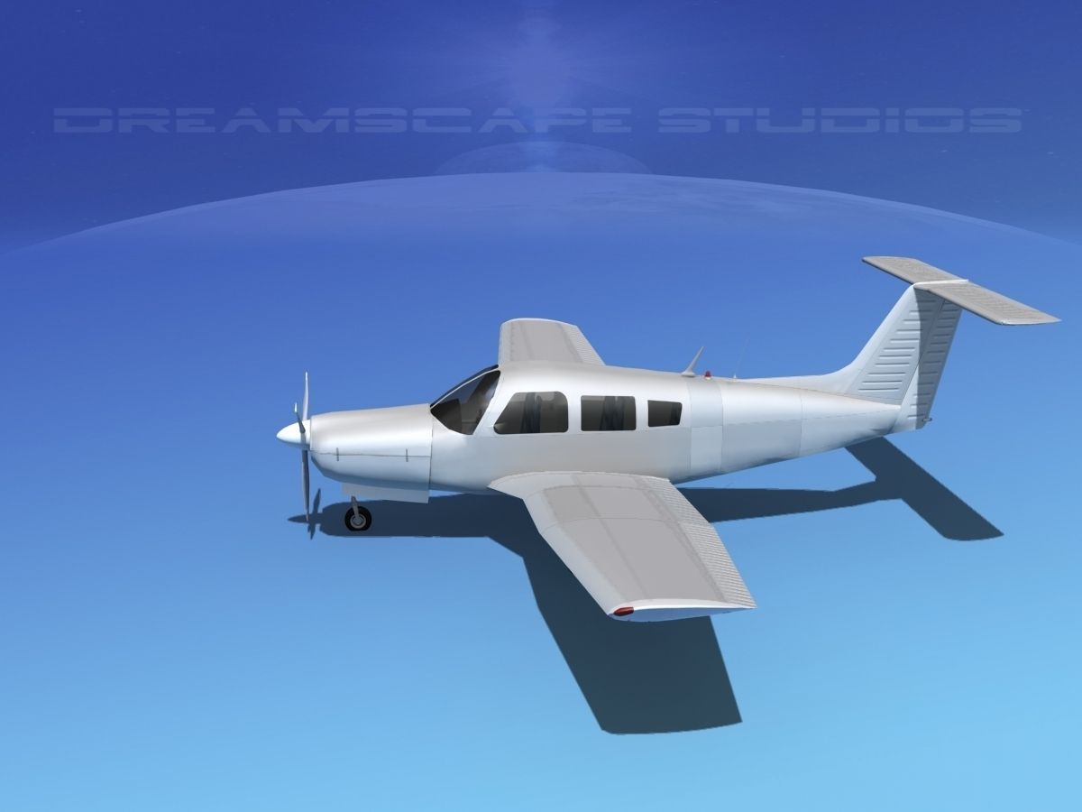 Piper PA-28R-201 Arrow III Bare Metal 3D model_9