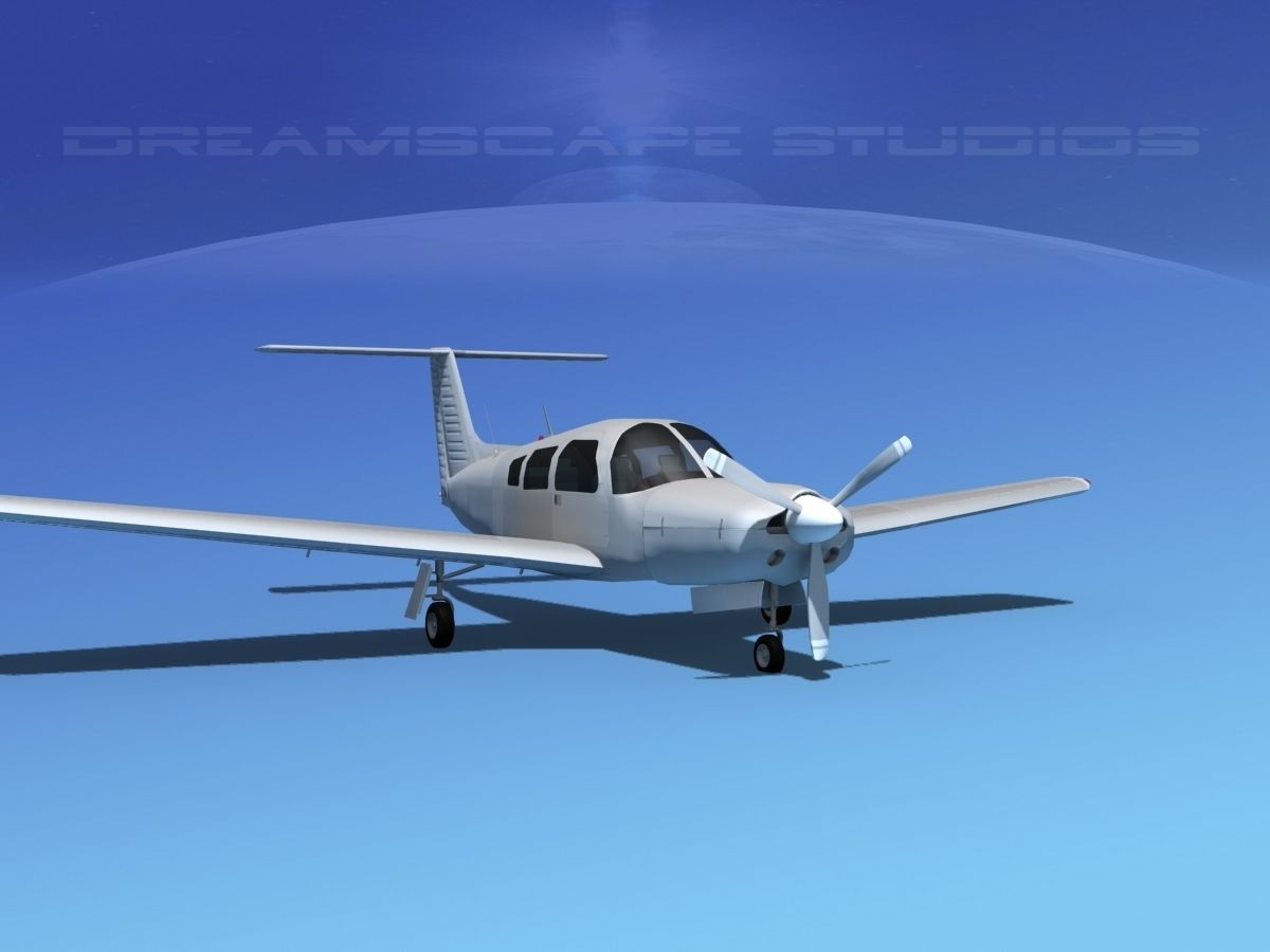 Piper PA-28R-201 Arrow III Bare Metal 3D model_2