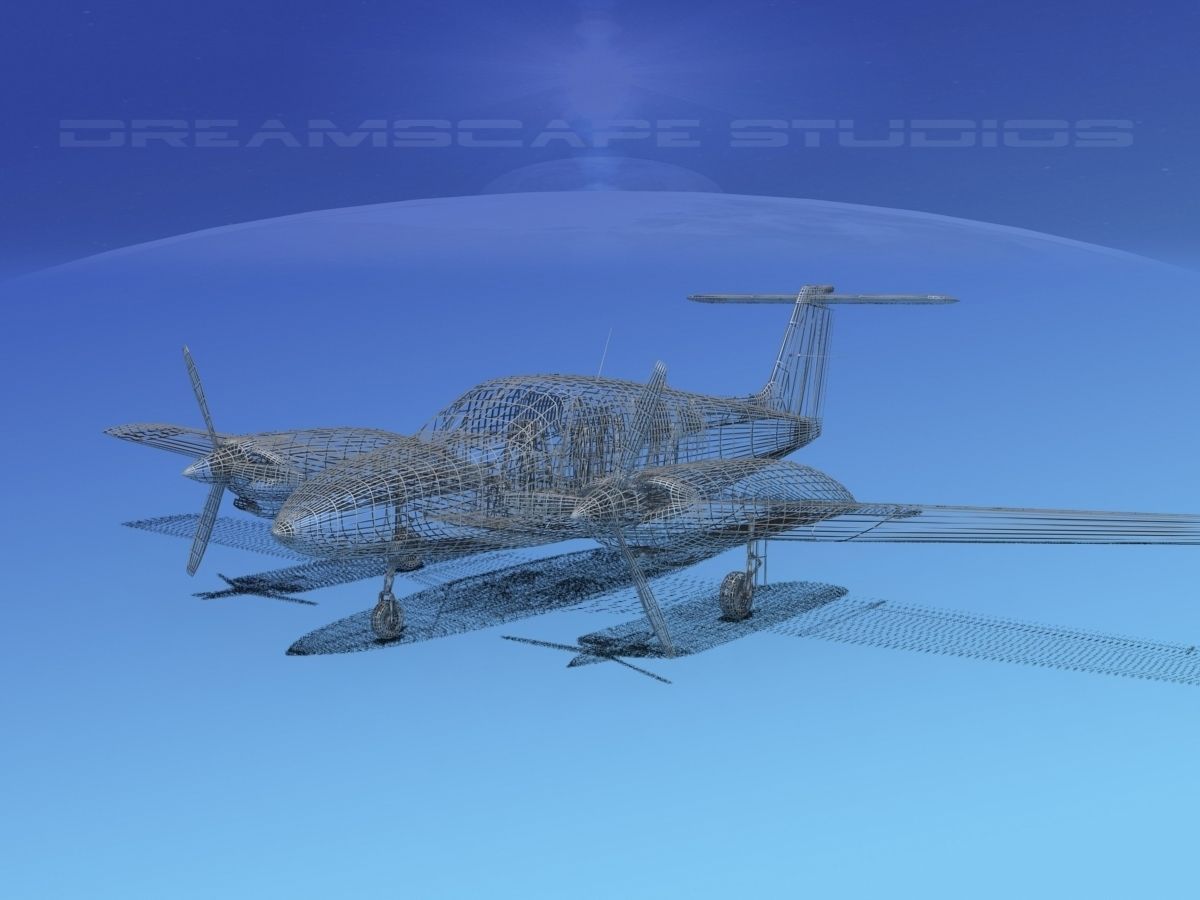 Piper Turbo Seminole Bare Metal 3D model_11