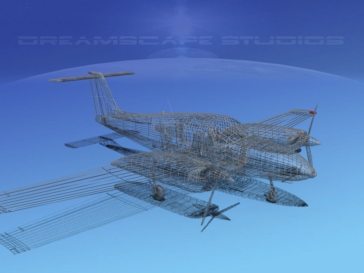 Piper Turbo Seminole Bare Metal 3D model_14