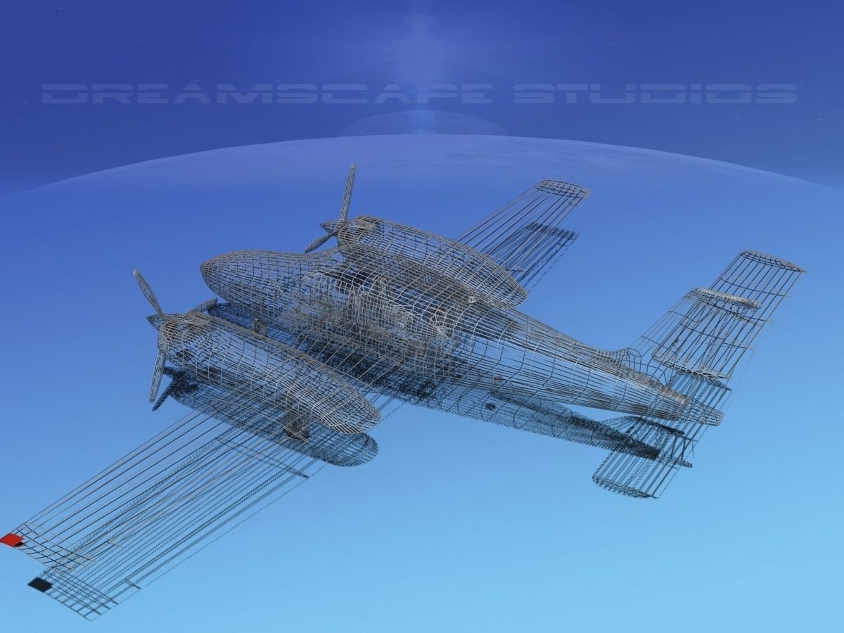 Piper Turbo Seminole Bare Metal 3D model_13