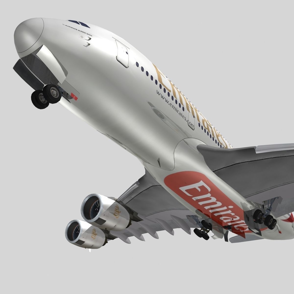 Airbus A-380 Emirates 3D model_9