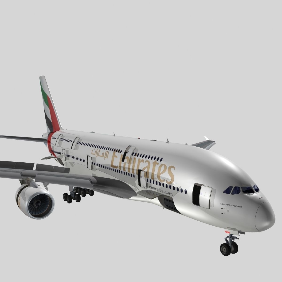 Airbus A-380 Emirates 3D model_11