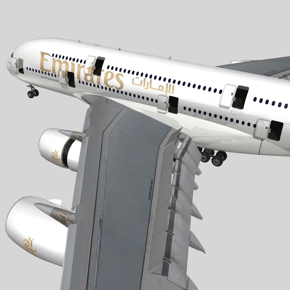 Airbus A-380 Emirates 3D model_13