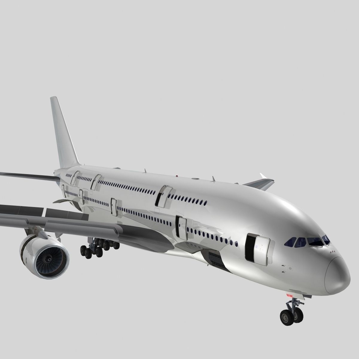 Airbus A-380 Generic livery 3D model_10