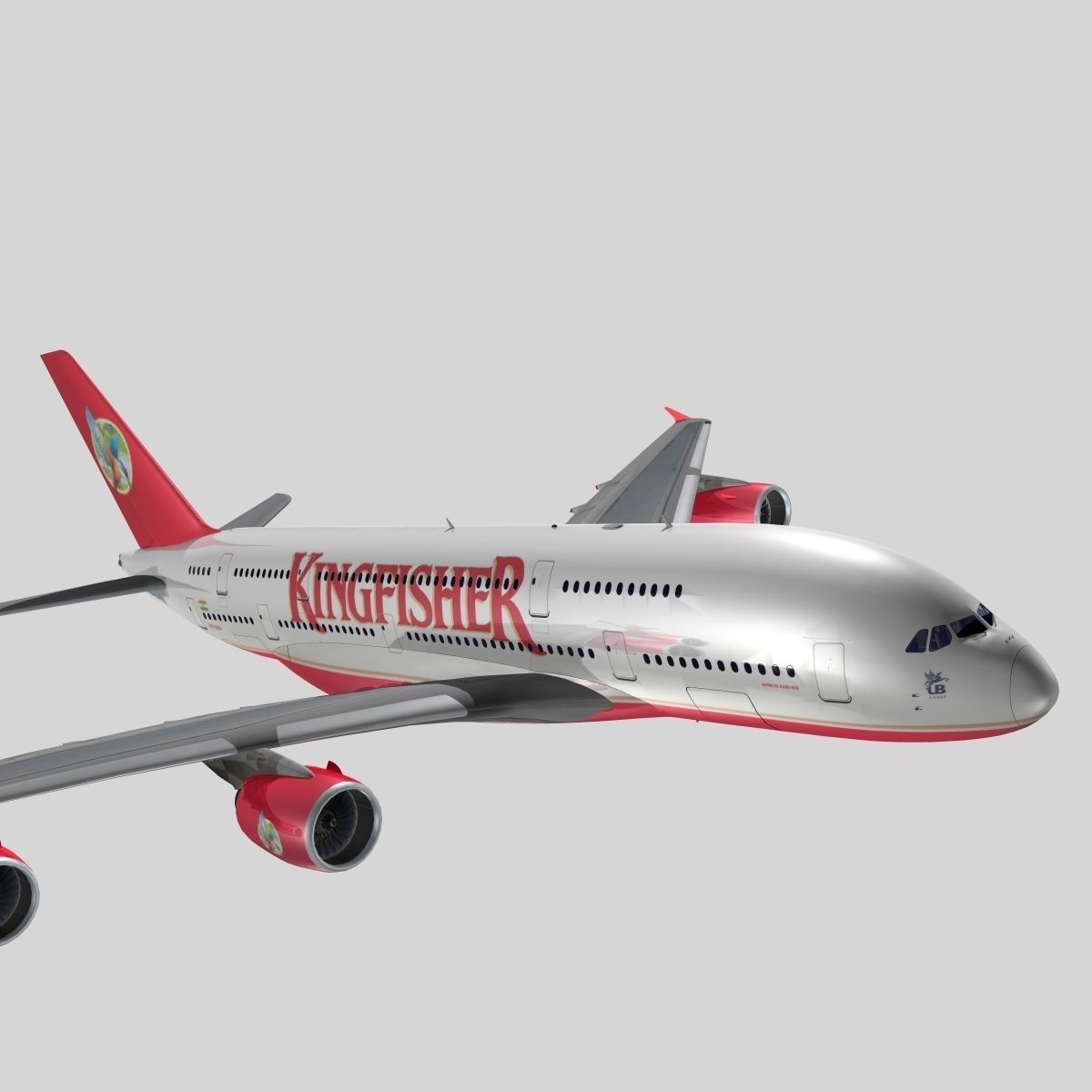 Airbus A-380 Kingfisher Airlines 3D model_3