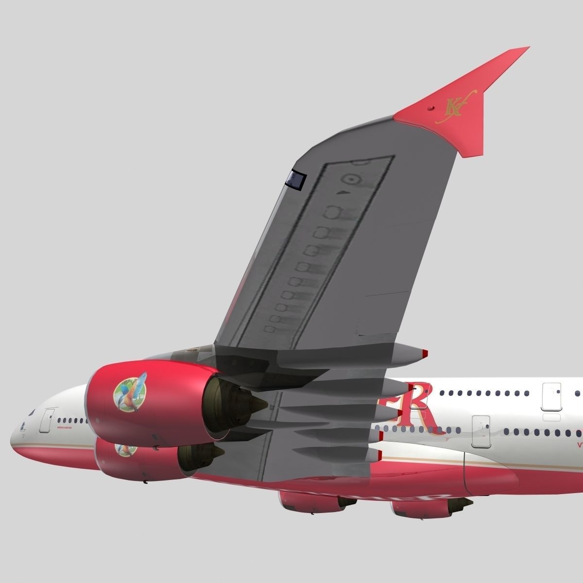 Airbus A-380 Kingfisher Airlines 3D model_1