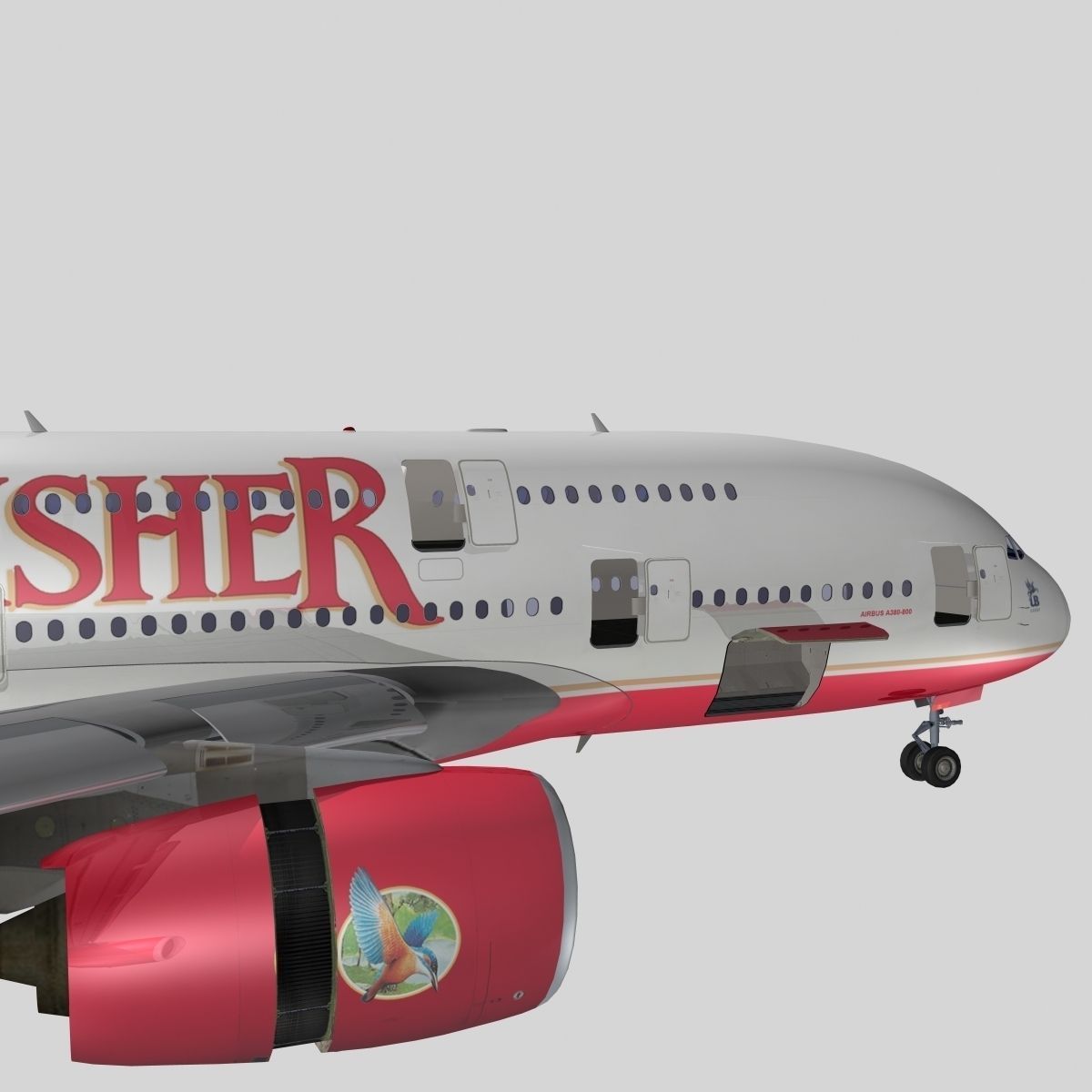 Airbus A-380 Kingfisher Airlines 3D model_11