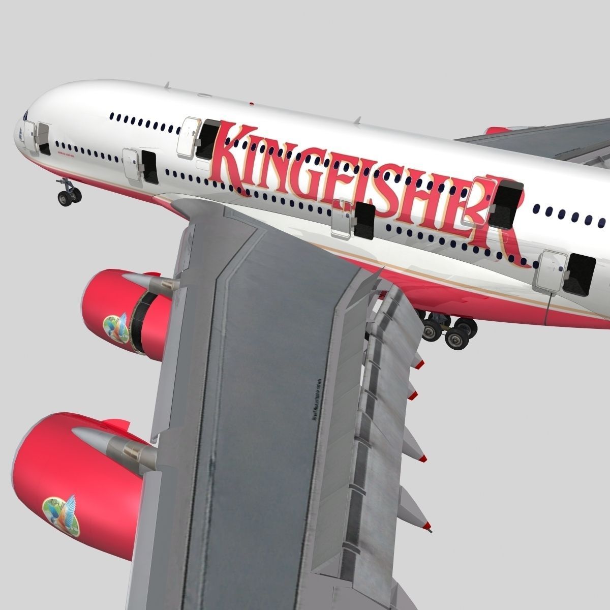 Airbus A-380 Kingfisher Airlines 3D model_12