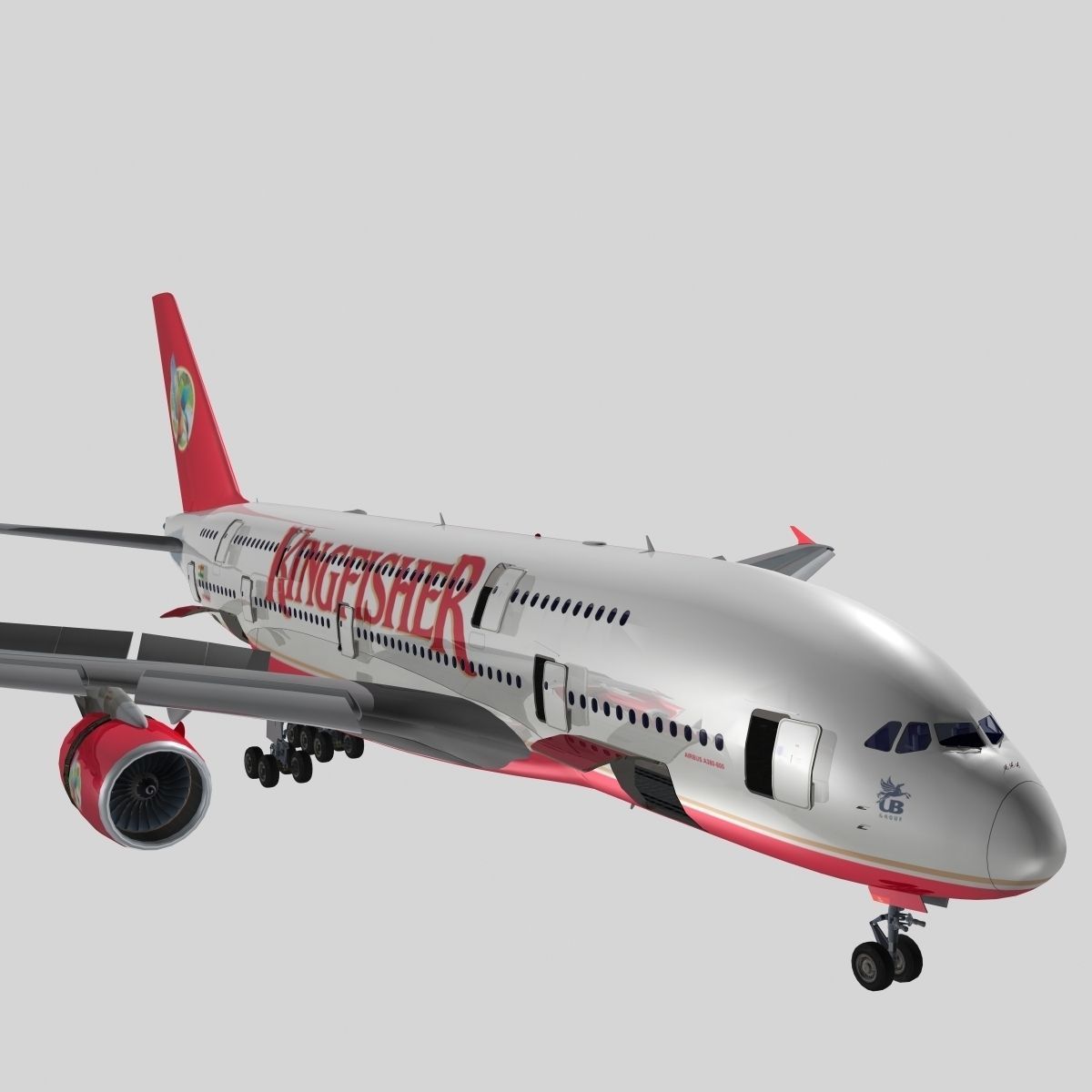 Airbus A-380 Kingfisher Airlines 3D model_10