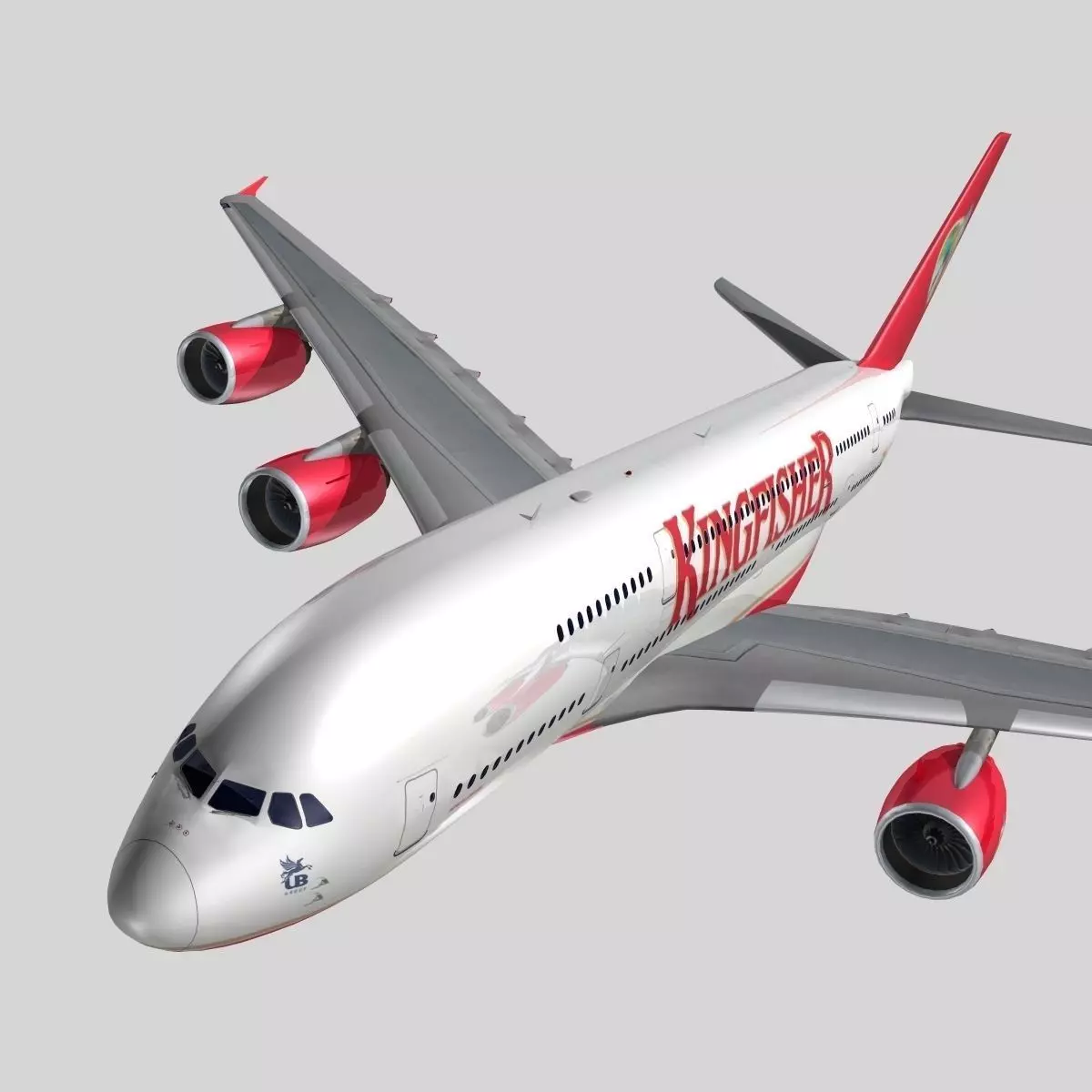 Airbus A-380 Kingfisher Airlines 3D model_0