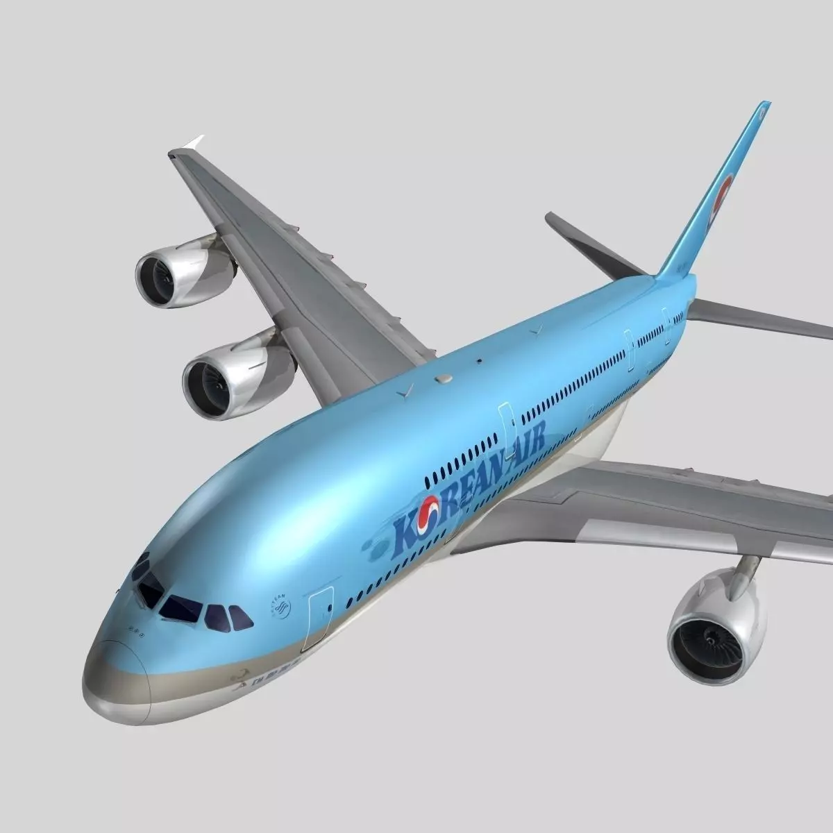 Airbus A-380 Korean Air 3D model_0