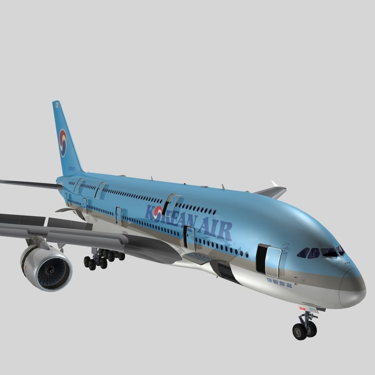 Airbus A-380 Korean Air 3D model_10