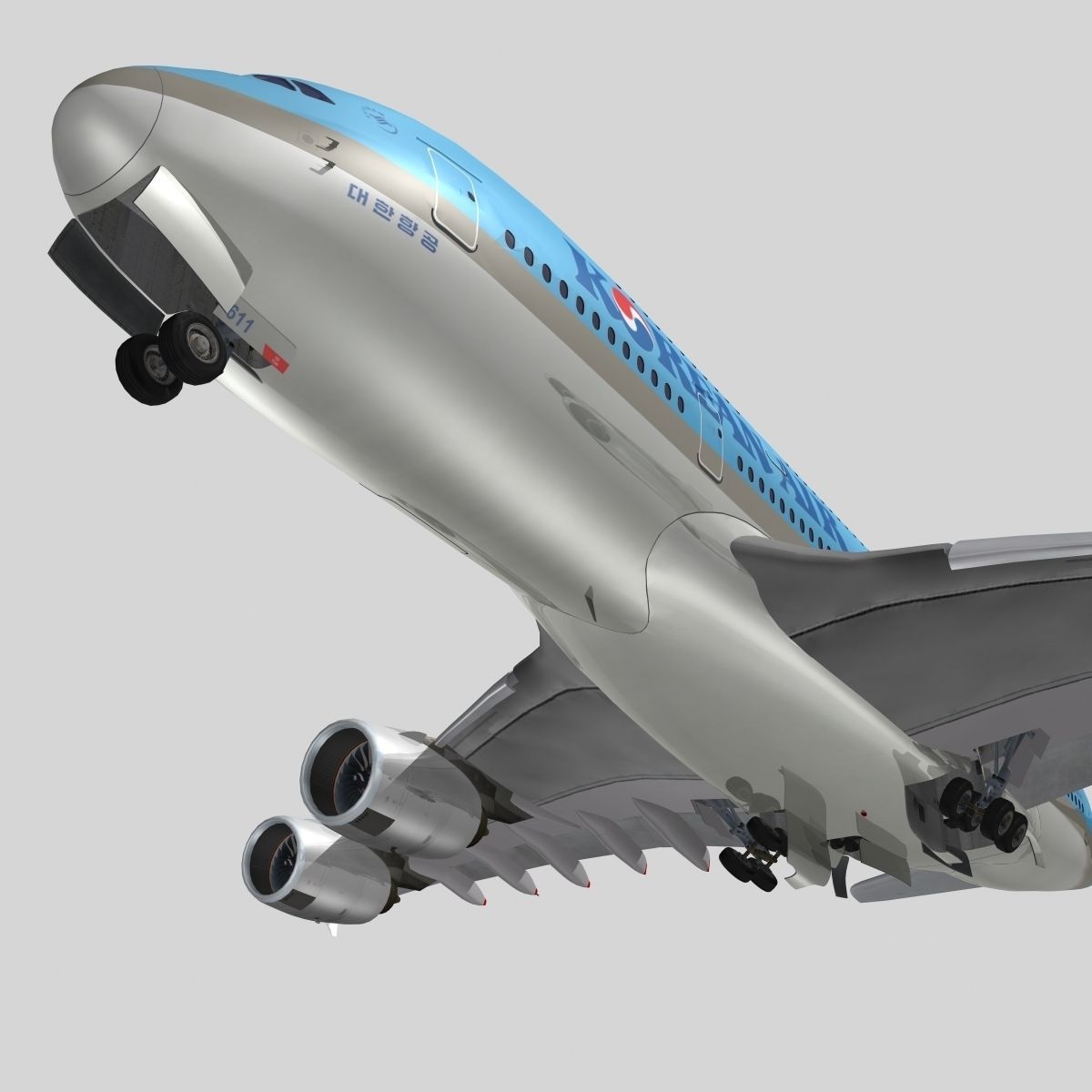 Airbus A-380 Korean Air 3D model_8