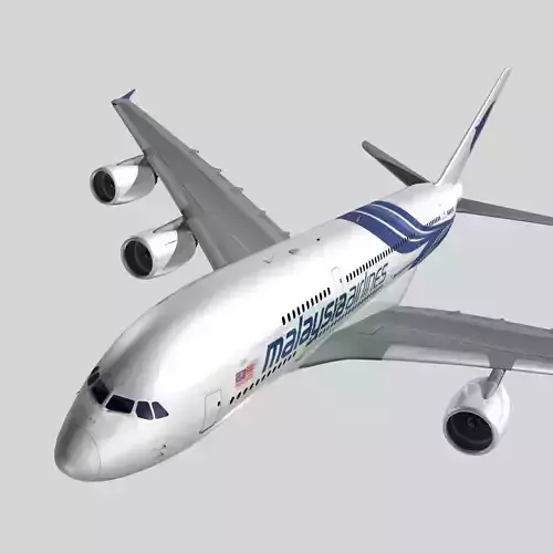 Airbus A-380 Malaysia Airlines 3D model