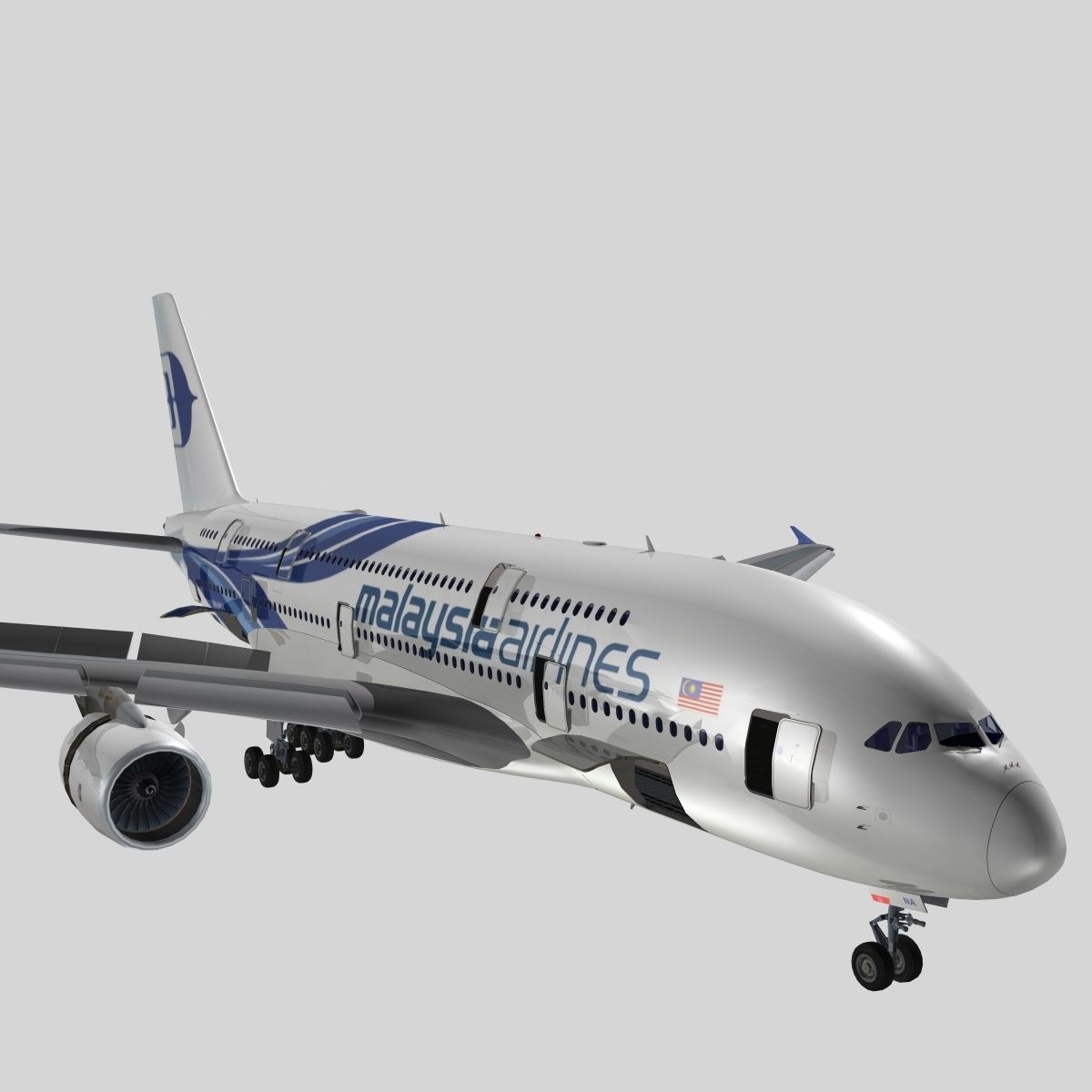 Airbus A-380 Malaysia Airlines 3D model_10