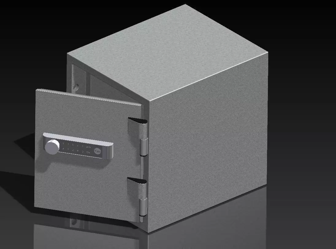Yale Personal Safe - Silver Free 3D model_0