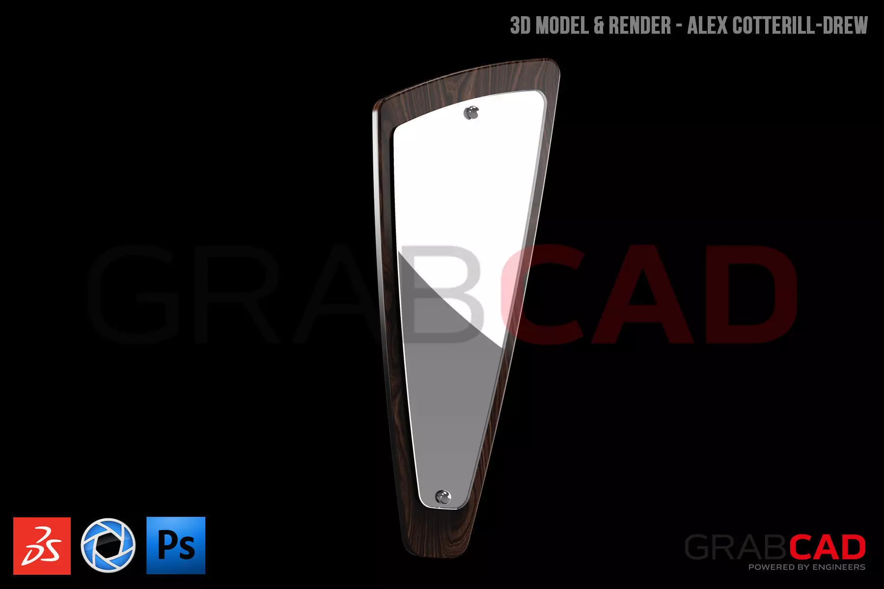 70s Style Wall Mirror Free 3D model