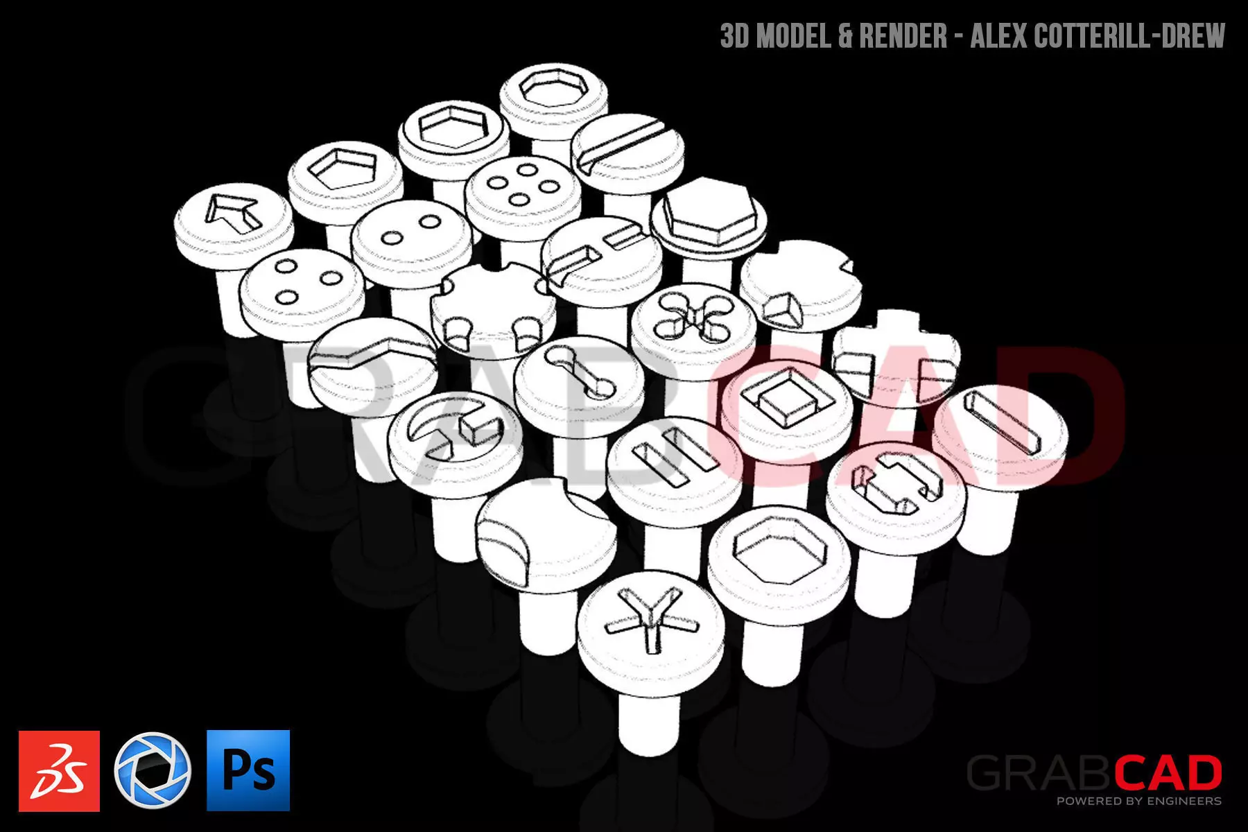 Watch Screw Set Free 3D model_0