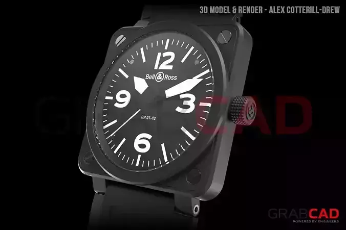 Bell Ross Watch BR01-92 Timepiece  Matte Black