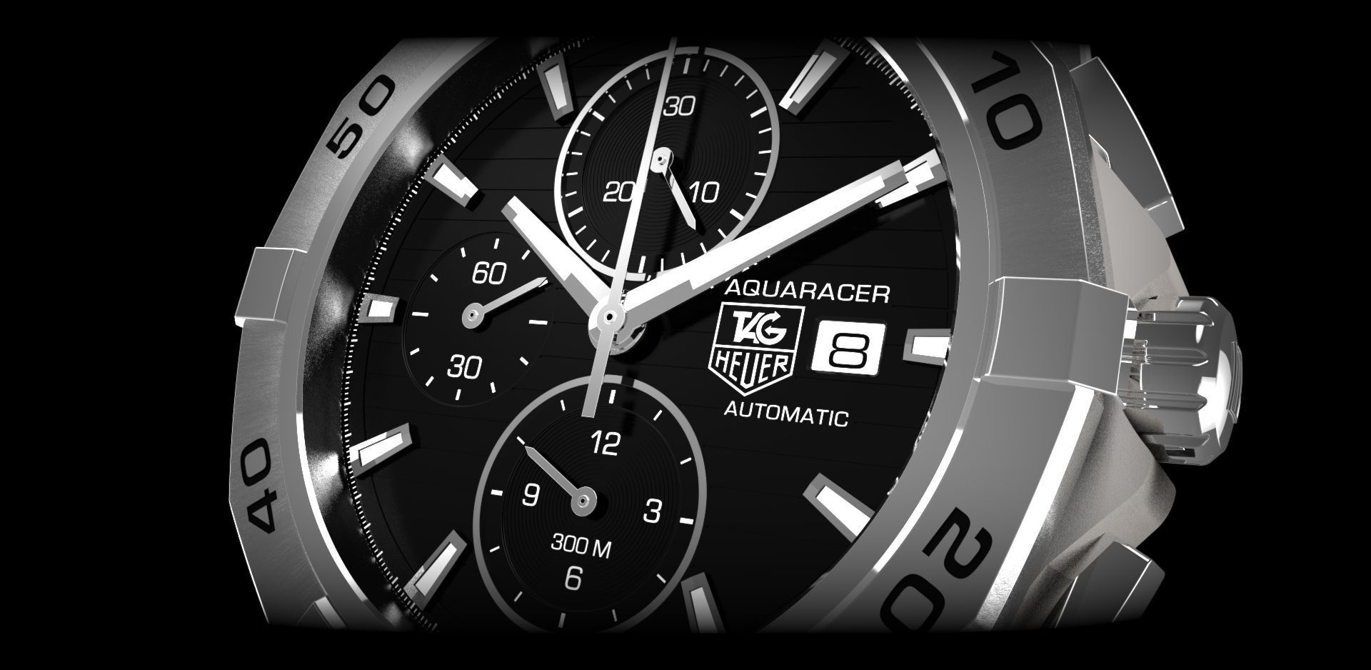 Tag Heuer Aquaracer Watch CAP2110BA0833 Free 3D model_7