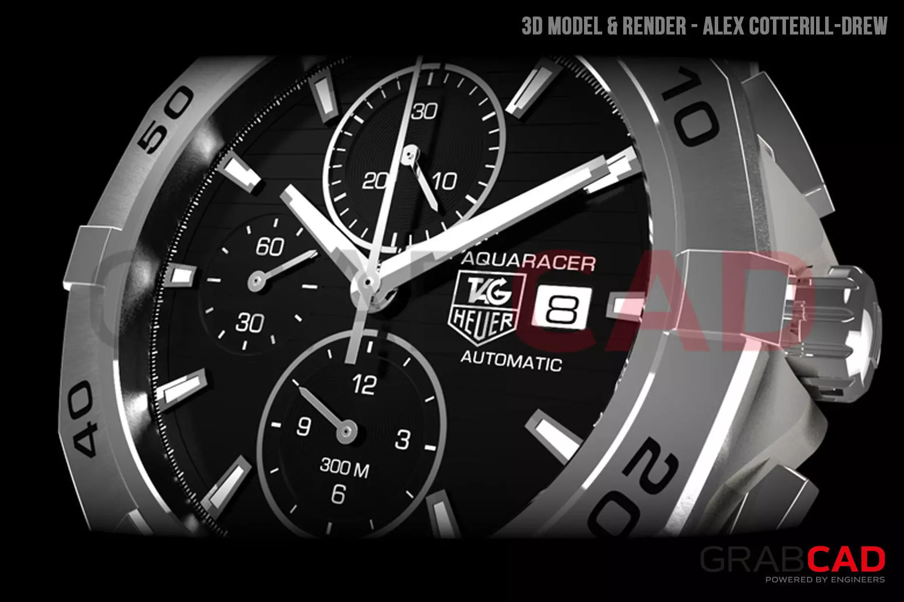Tag Heuer Aquaracer Watch CAP2110BA0833 Free 3D model_0