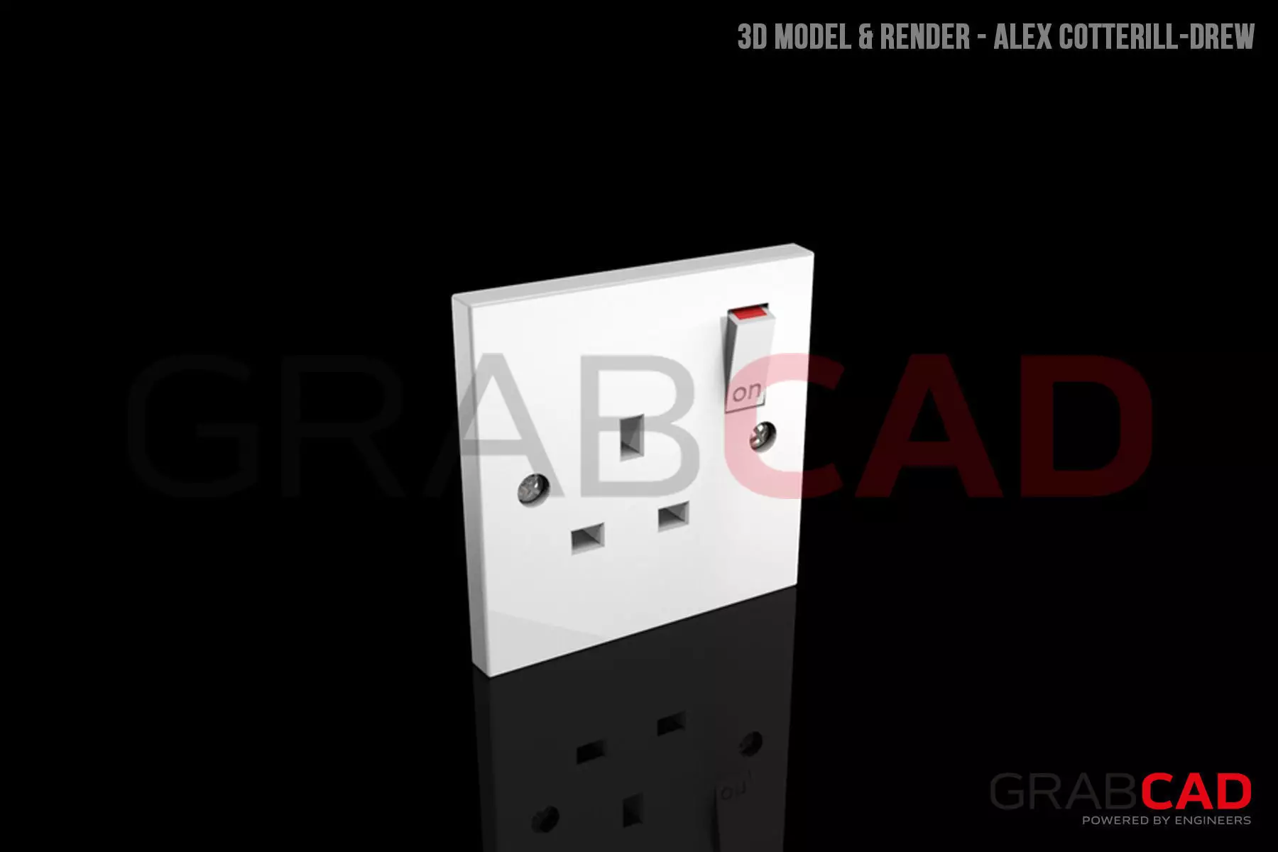 UK 13 AMP WALL PLUG Free 3D model