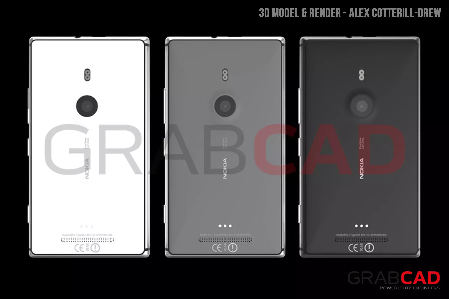 Nokia Lumia 925 - White Back Free 3D model