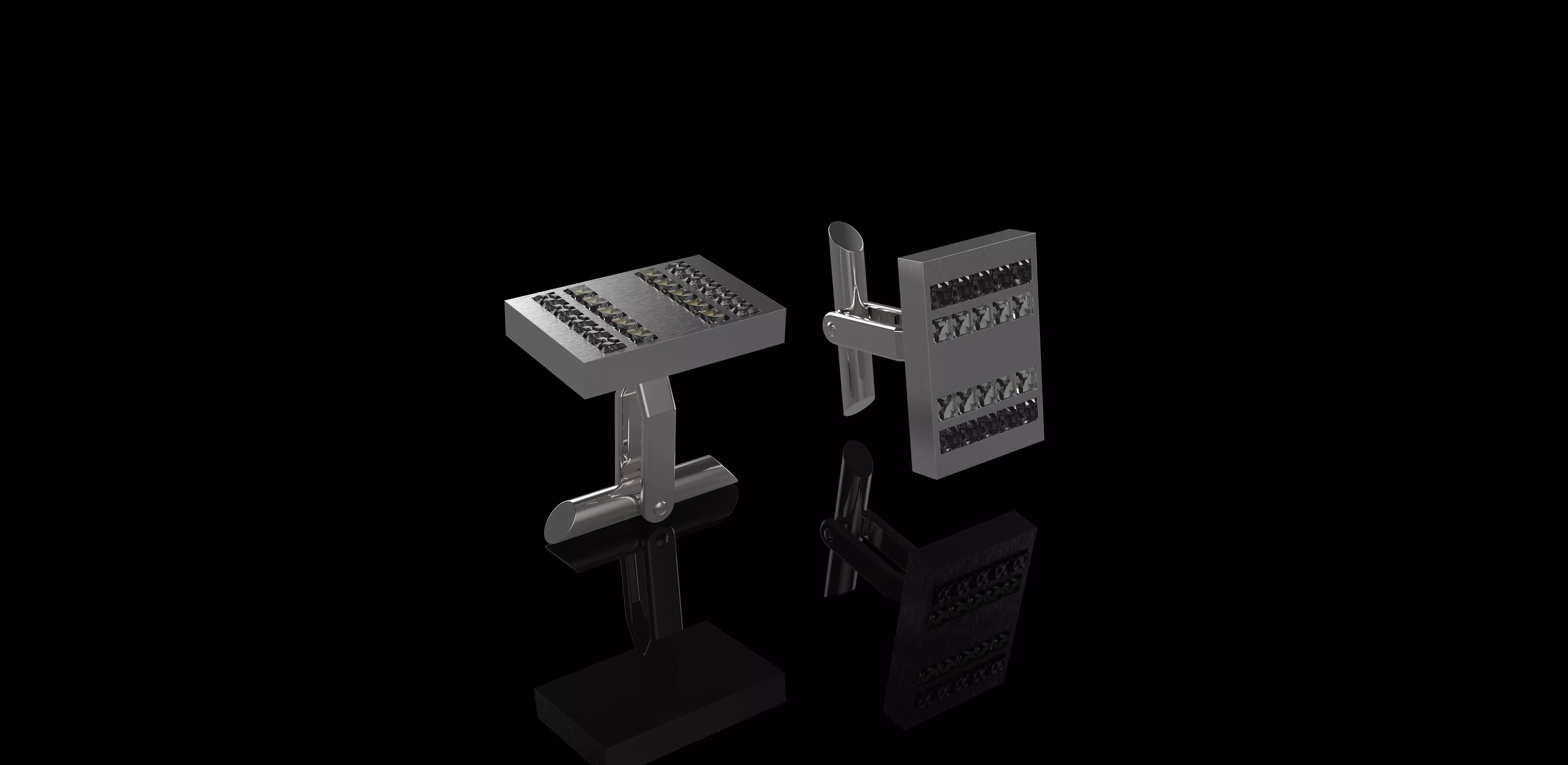 CRYSTAL INLAY CUFFLINK Free 3D model