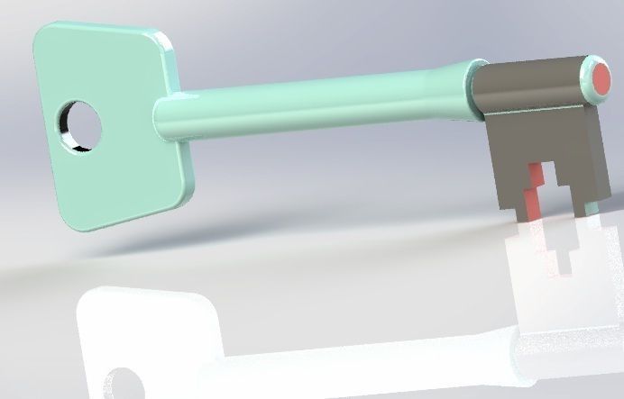 5 Lever Mortice Lock Key Free 3D model_4