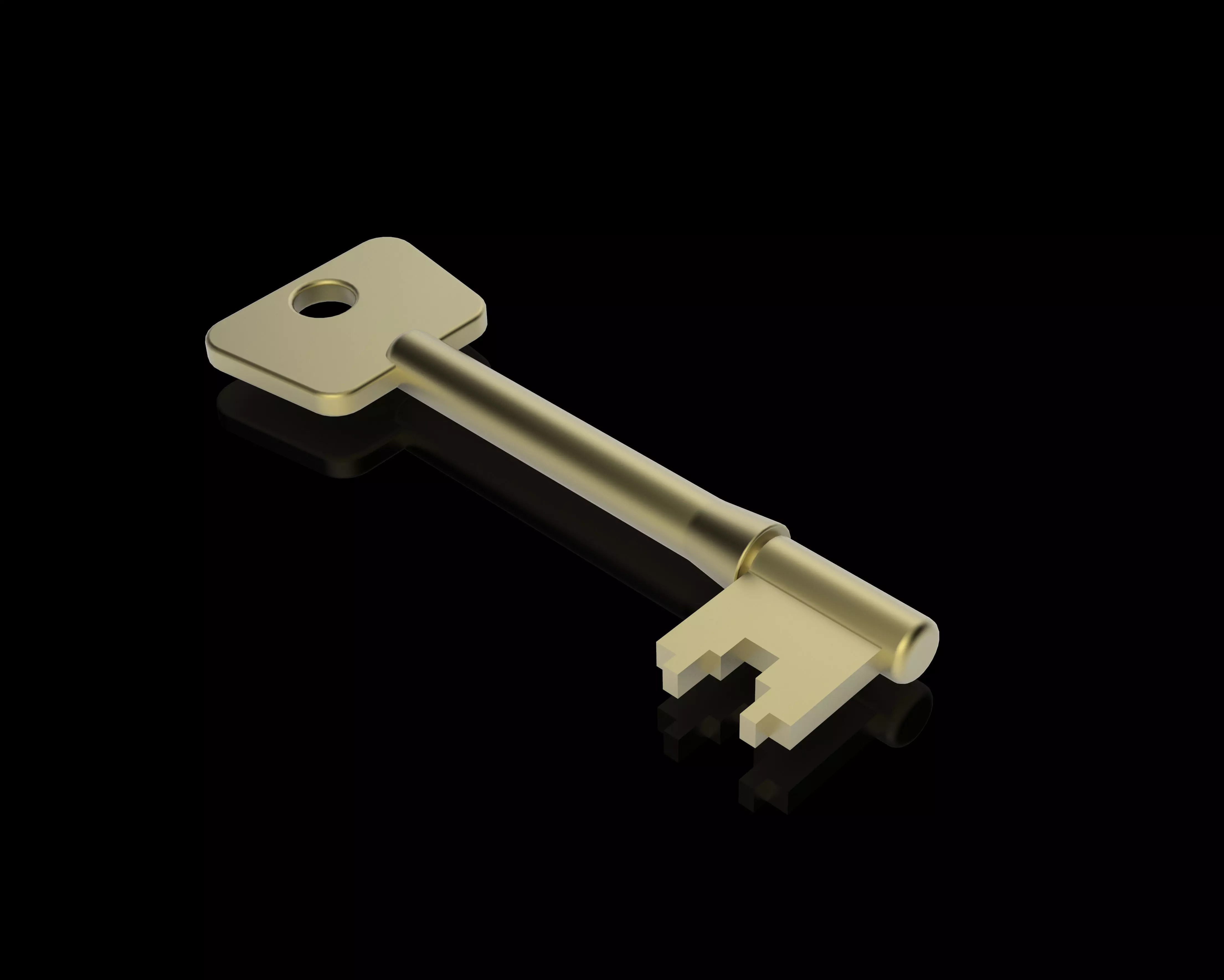 5 Lever Mortice Lock Key Free 3D model_0