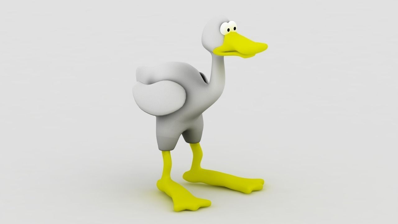 Duck cartoon 3D model_0