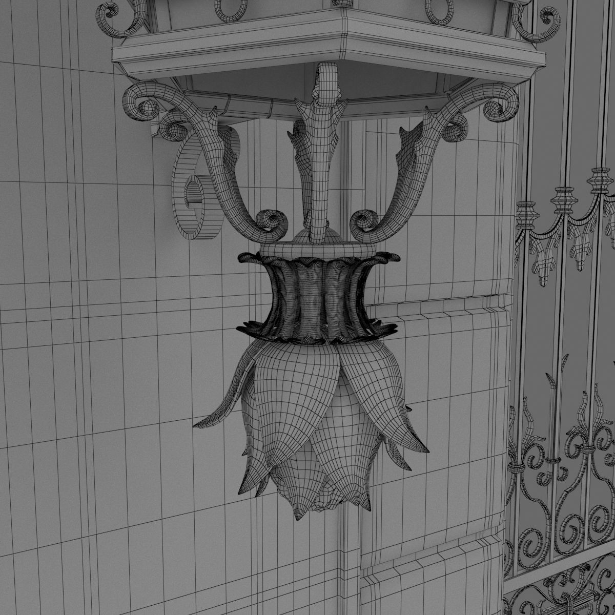 Exterior Mansion Gate 3D model_11