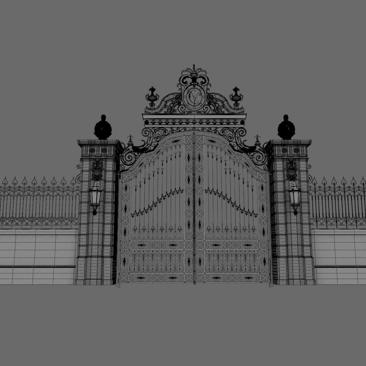 Exterior Mansion Gate 3D model_8