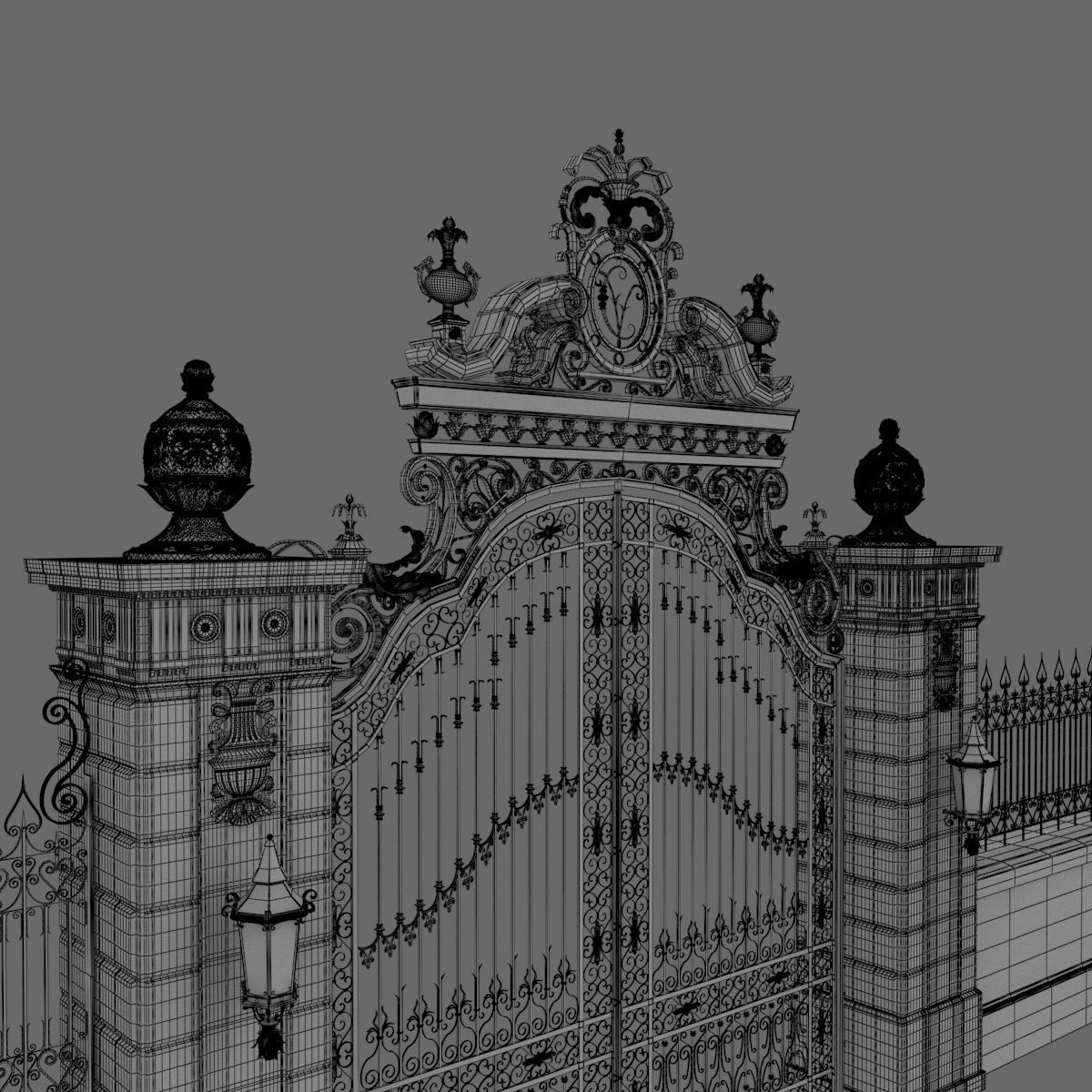 Exterior Mansion Gate 3D model_4