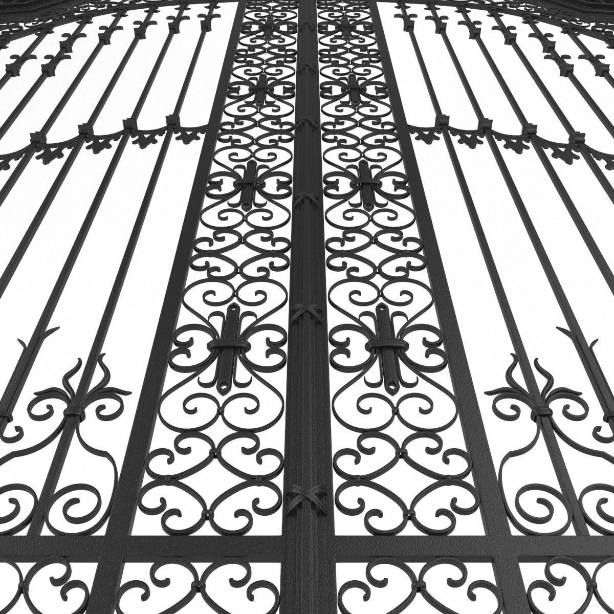 Exterior Mansion Gate 3D model_3