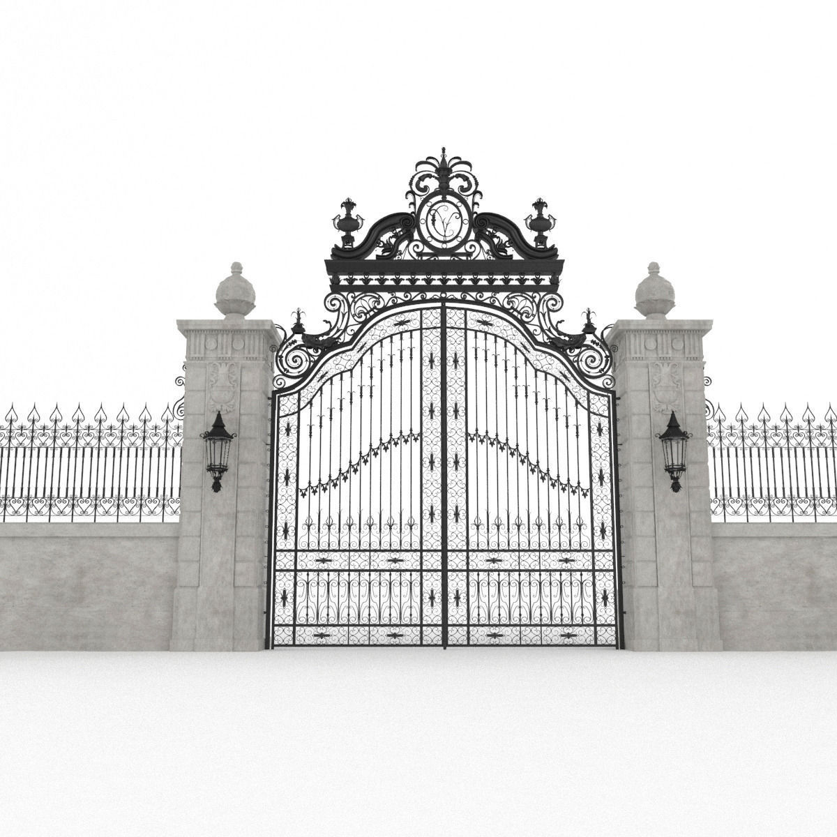 Exterior Mansion Gate 3D model_18
