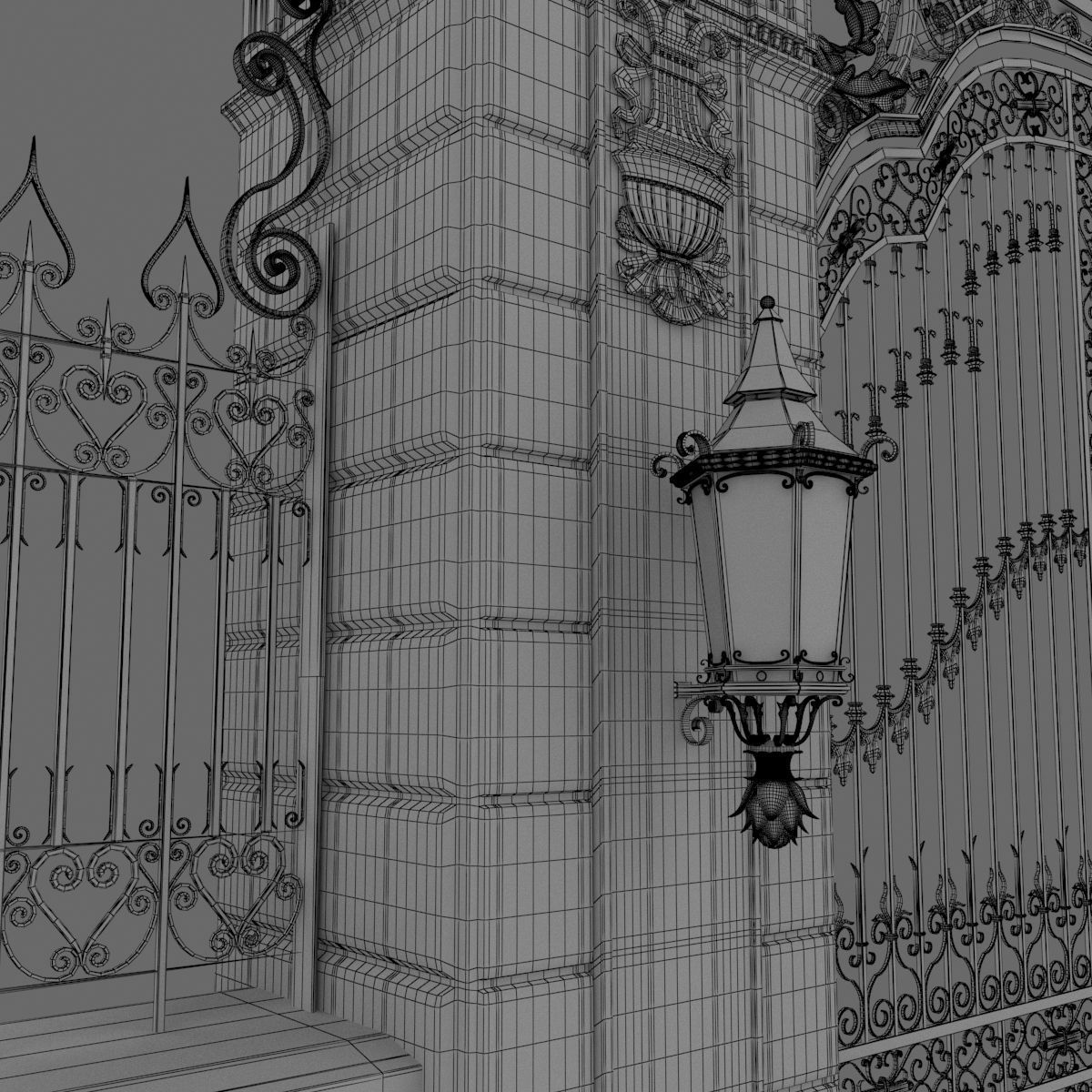 Exterior Mansion Gate 3D model_5