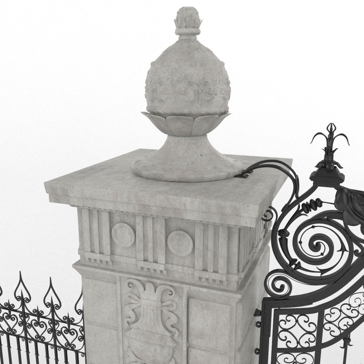 Exterior Mansion Gate 3D model_19