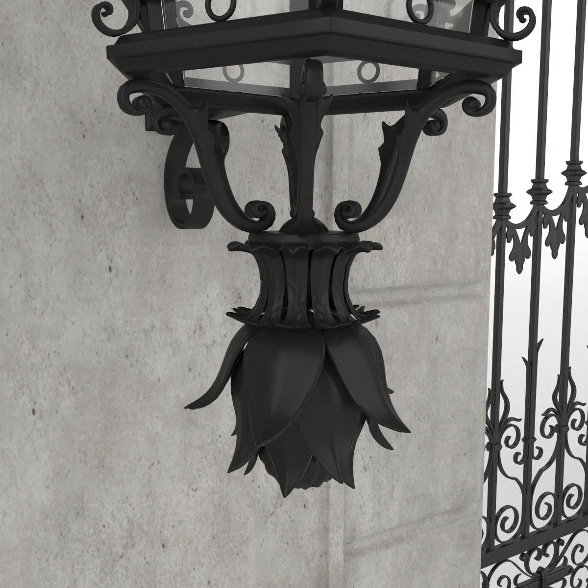 Exterior Mansion Gate 3D model_1